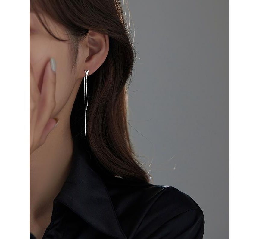 Silver Sterling Fringed Earring Butterfly