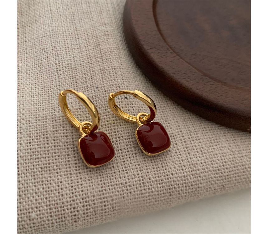 Silver Sterling Earring Square Dangle