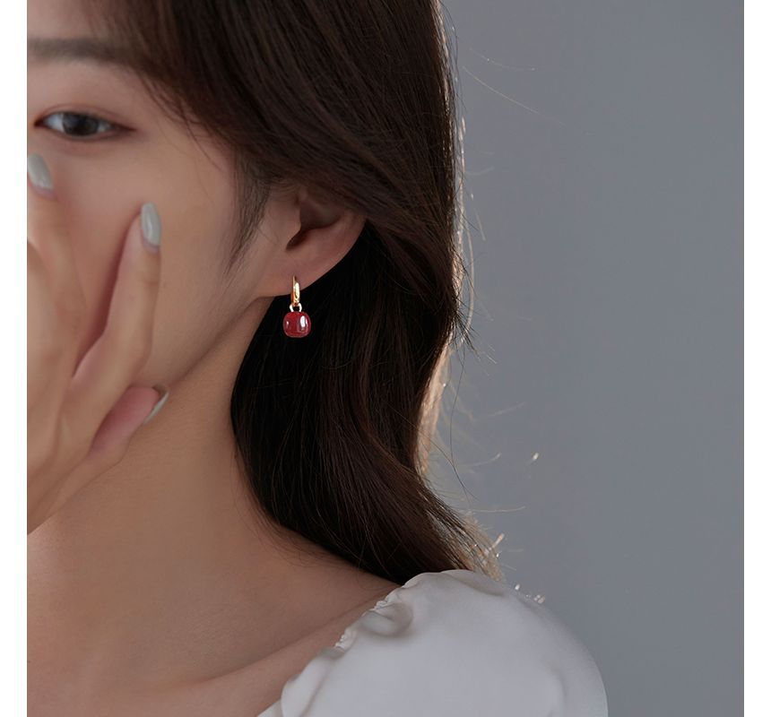 Silver Sterling Earring Square Dangle