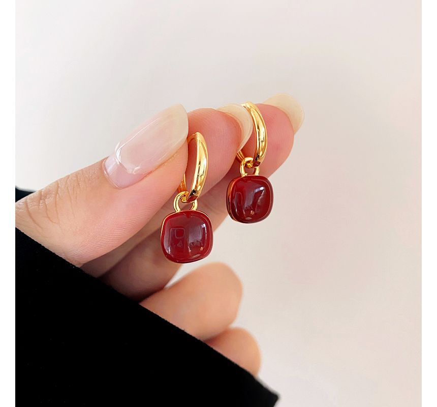 Silver Sterling Earring Square Dangle