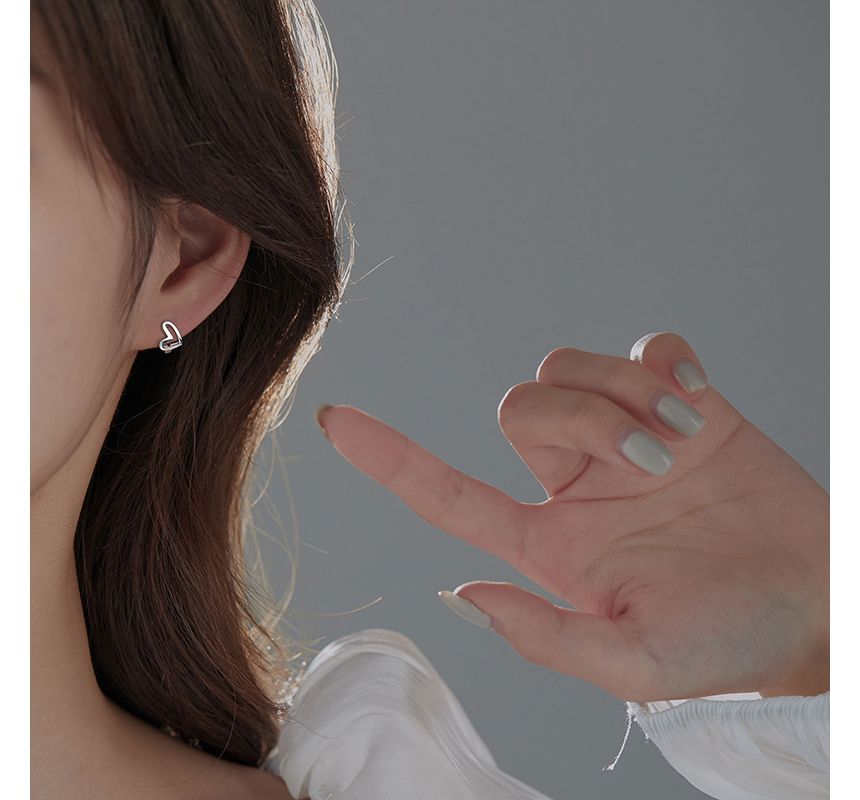 Sterling Earring Silver Heart