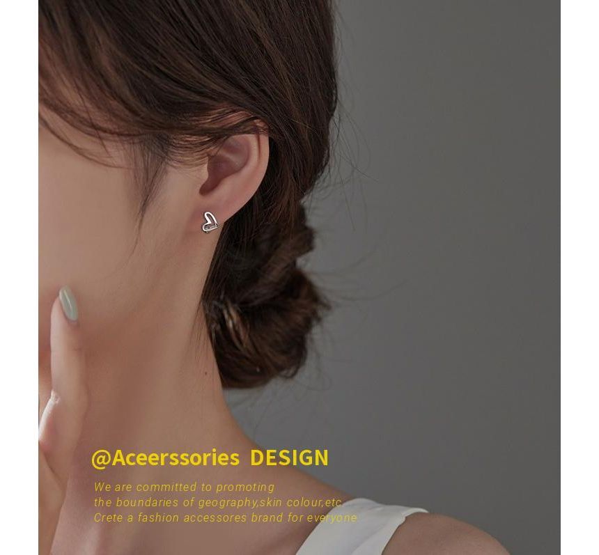 Sterling Earring Silver Heart