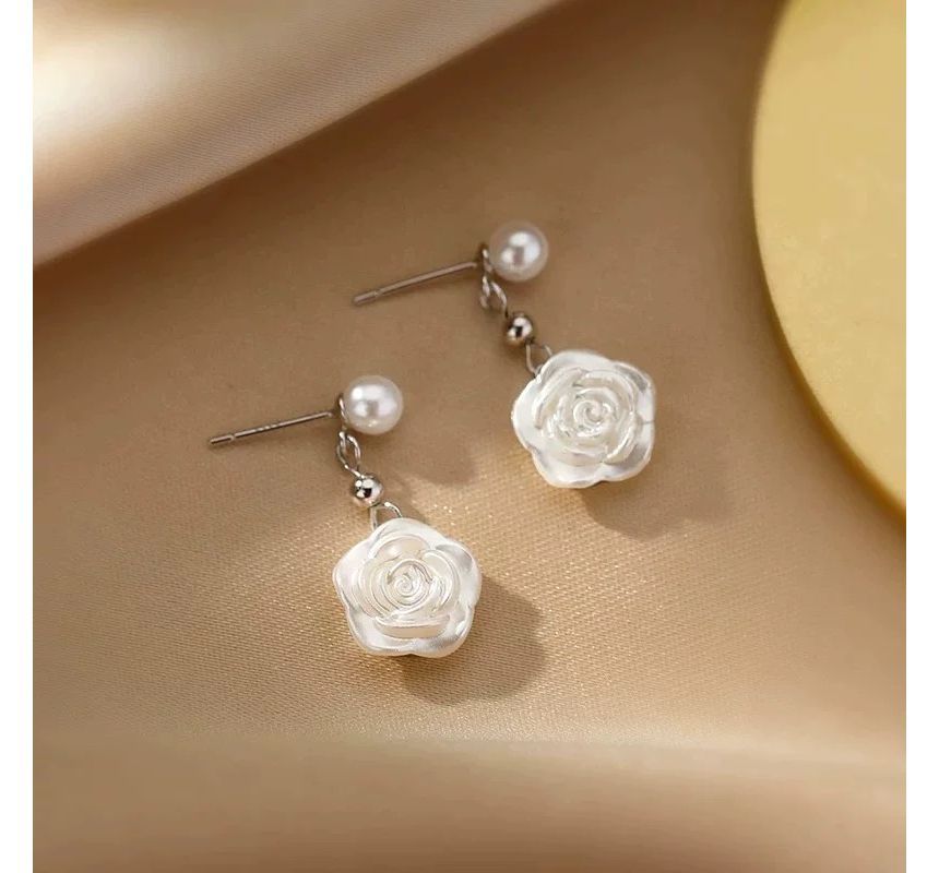 Dangle Sterling Floral Earring Silver