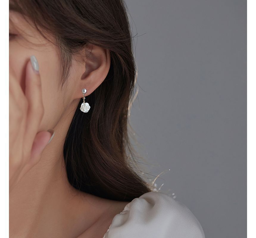 Dangle Sterling Floral Earring Silver