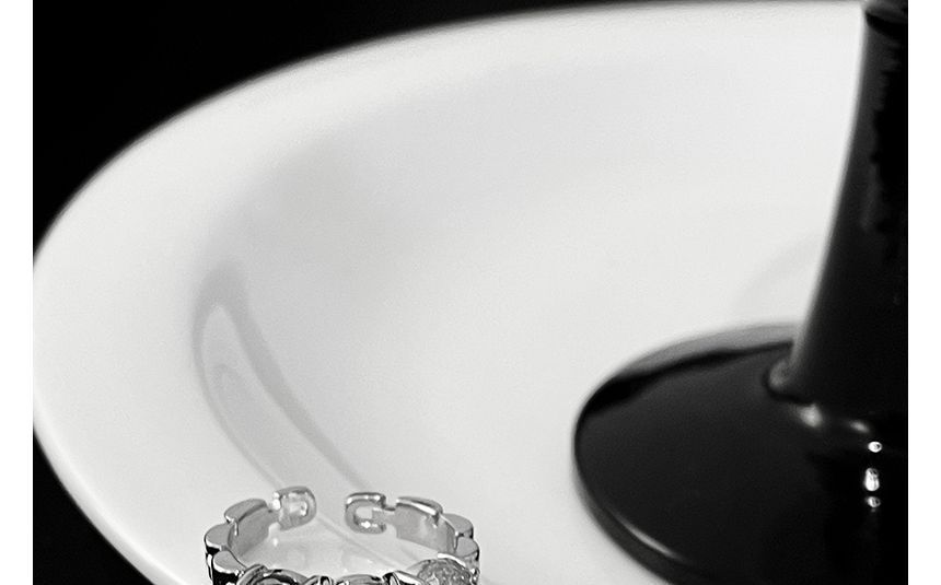 designs) Ring Open Set / Alloy (various Moonstone