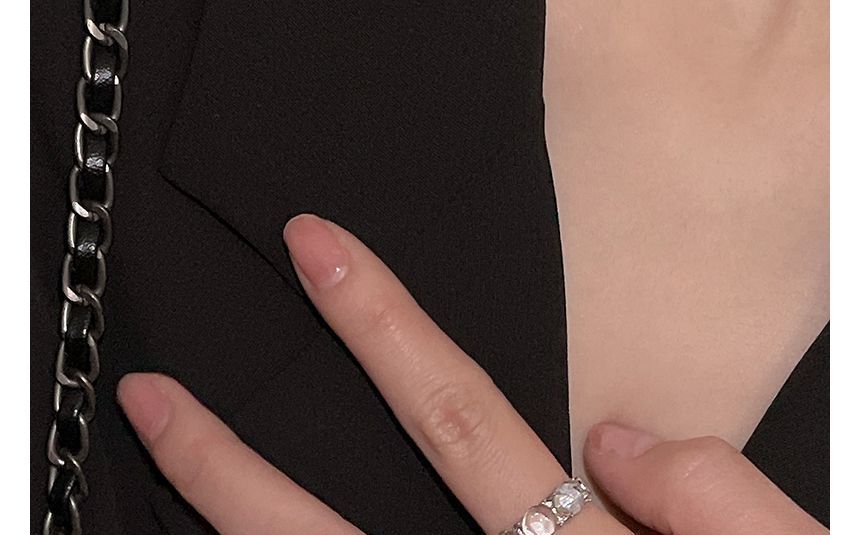 designs) Ring Open Set / Alloy (various Moonstone