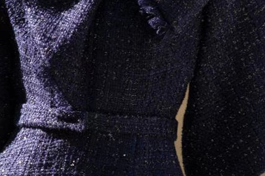 Elbow-Sleeve Bow Tweed Midi Sheath Dress