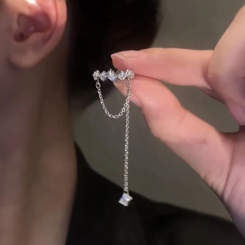 Earring Cuff Rhinestone Alloy