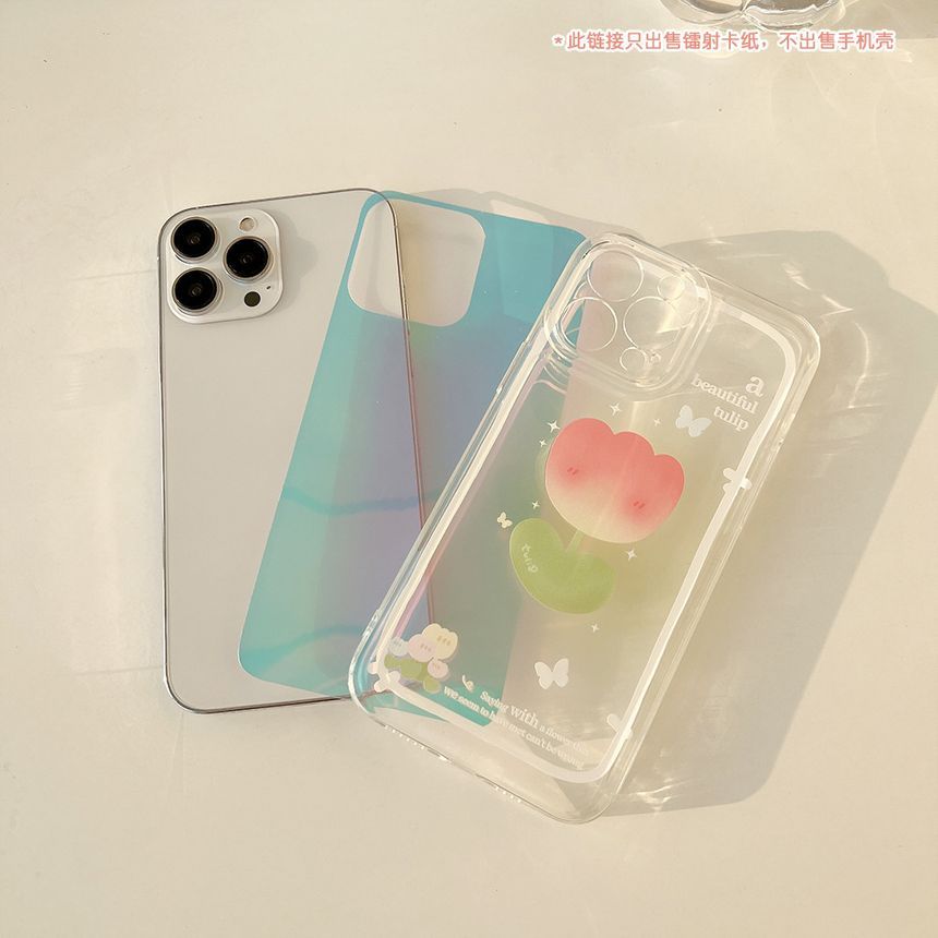Card Case Phone Holographic Insert for