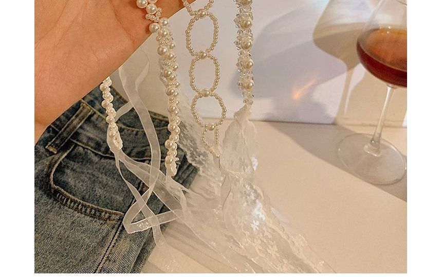 Pearl designs) (various / Crystal Lace Faux Headband