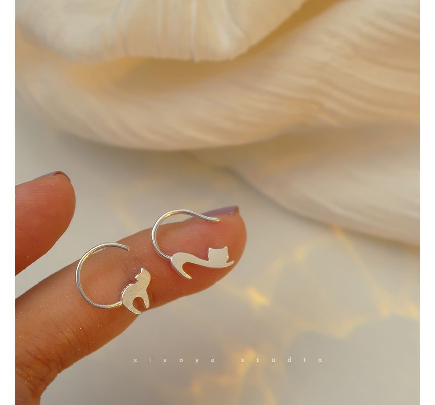 Earring Sterling Silver Cat