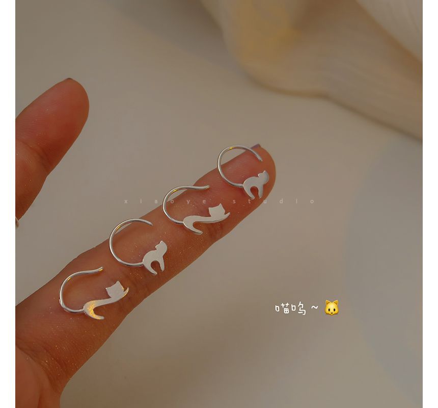 Earring Sterling Silver Cat