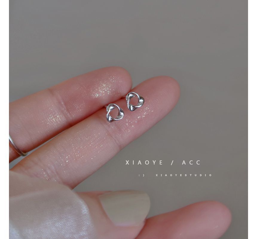 Earring Twisted Triangle Silver Sterling