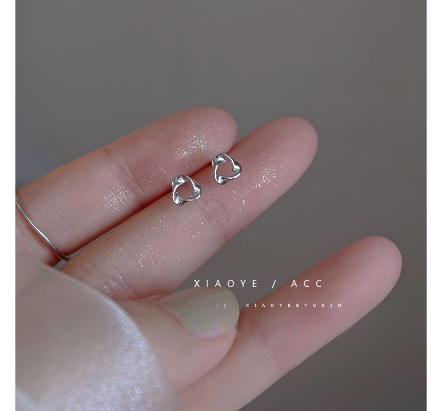 Earring Twisted Triangle Silver Sterling