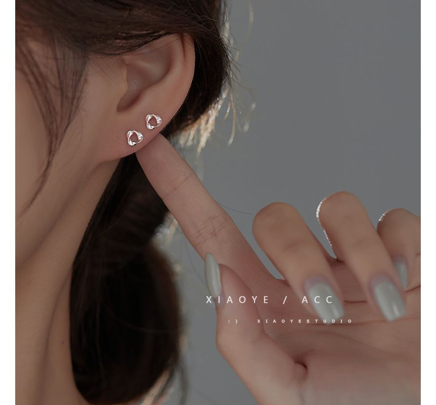 Earring Twisted Triangle Silver Sterling