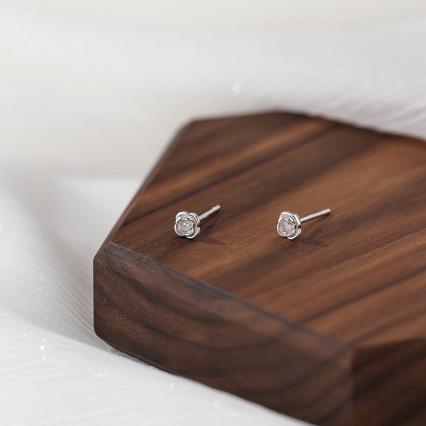 Earring Sterling Floral Silver