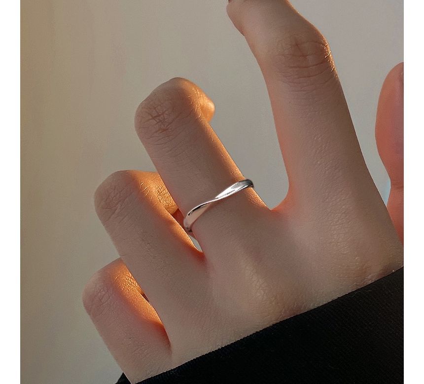 Twisted Silver Sterling Ring Open