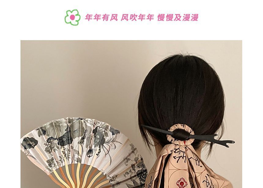Hand Chinese Character Fan Scrunchie Traditional /