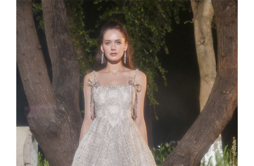 Spaghetti Strap Embroidered Glitter Mini A-Line Party Dress