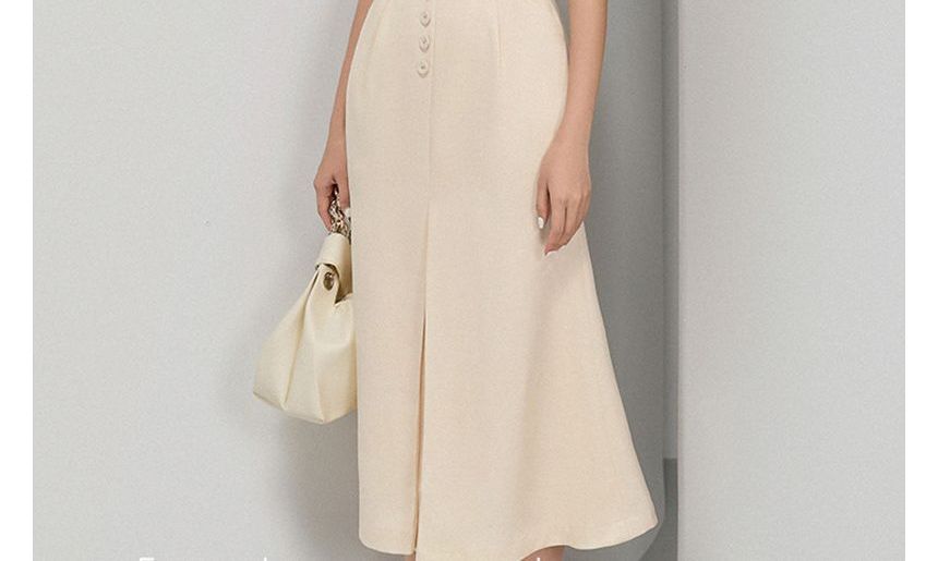 Sleeveless V-Neck Floral Midi A-Line Dress