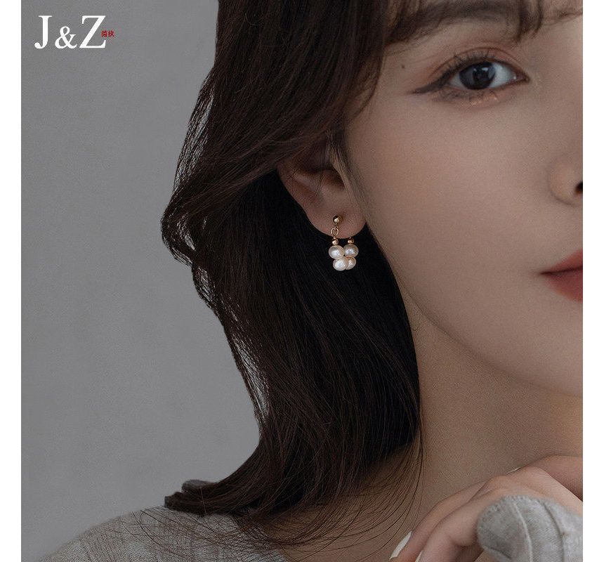 Earring Chain Hoop Pearl Alloy Faux