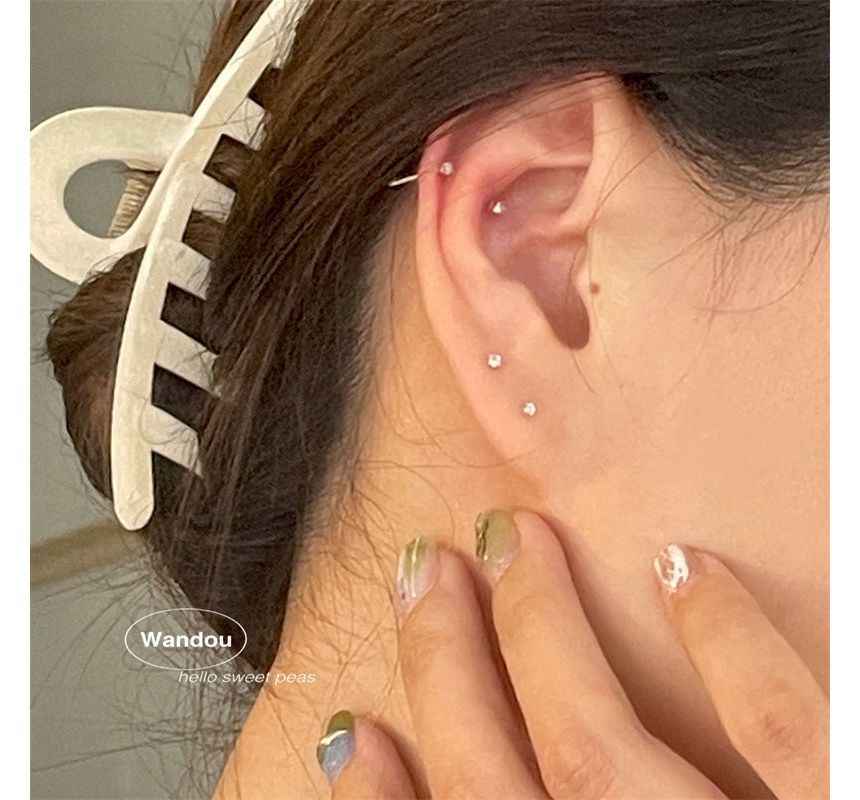 Rhinestone Pair 2 Alloy Stud Set: Earring