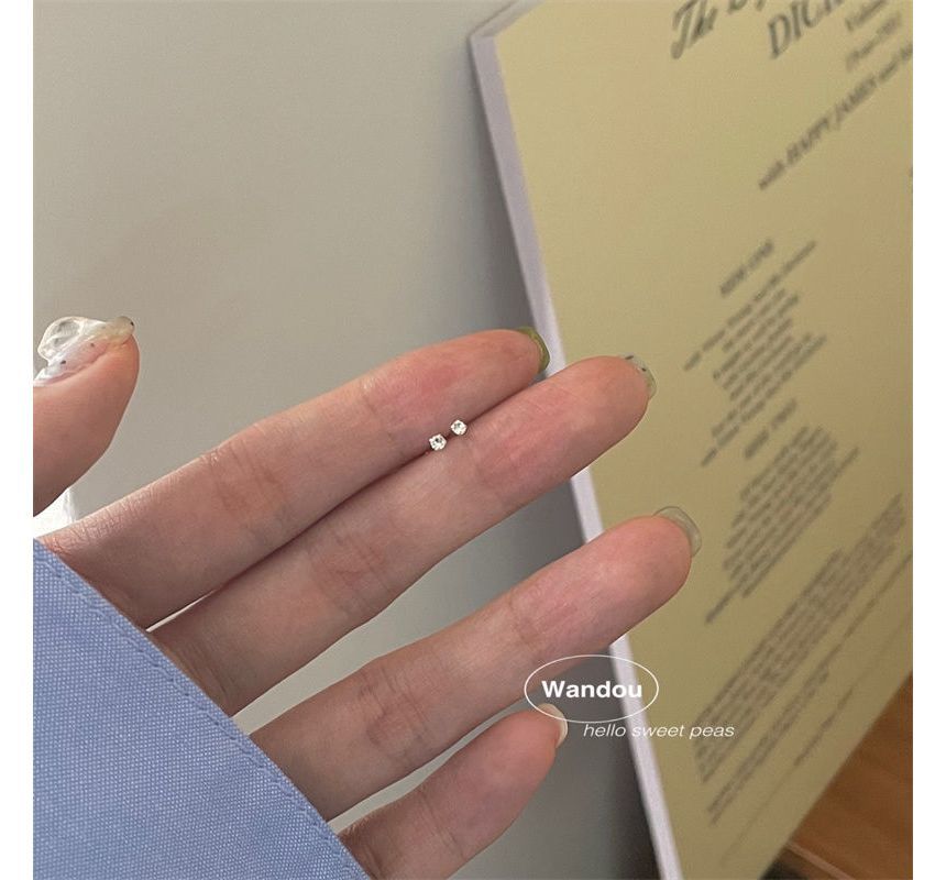 Rhinestone Pair 2 Alloy Stud Set: Earring