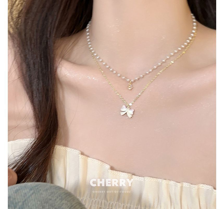 Faux Layered Pearl Necklace