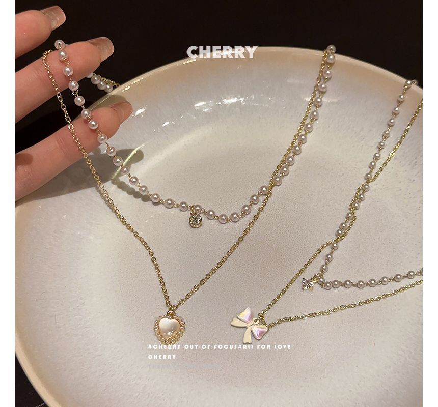 Faux Layered Pearl Necklace