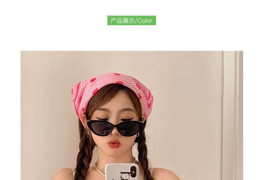 Sunglasses Heart Cat / Eye Print Headkerchief