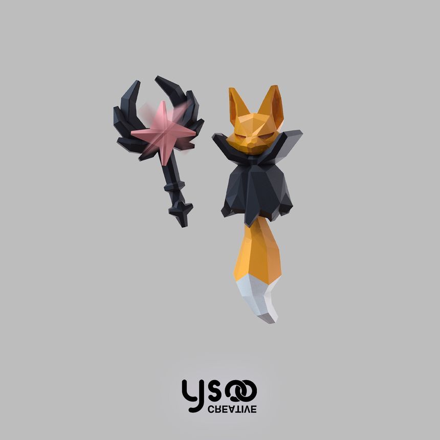 Magic Halloween Fox Staff Earring
