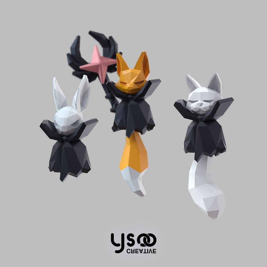 Magic Halloween Fox Staff Earring