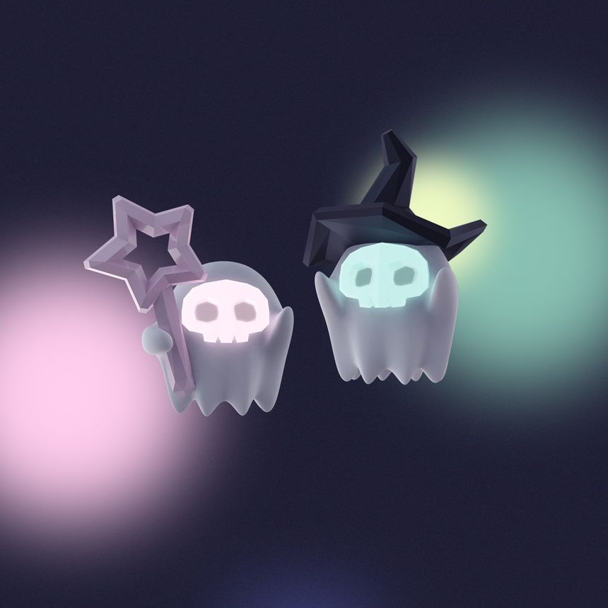 Various ( Ghost Designs Sterling Earring Halloween ) Stud Silver