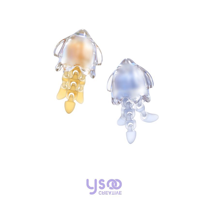 Earring Squid Two-Tone