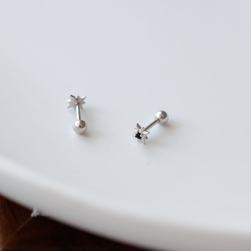 Earring Silver Stud Sterling Star