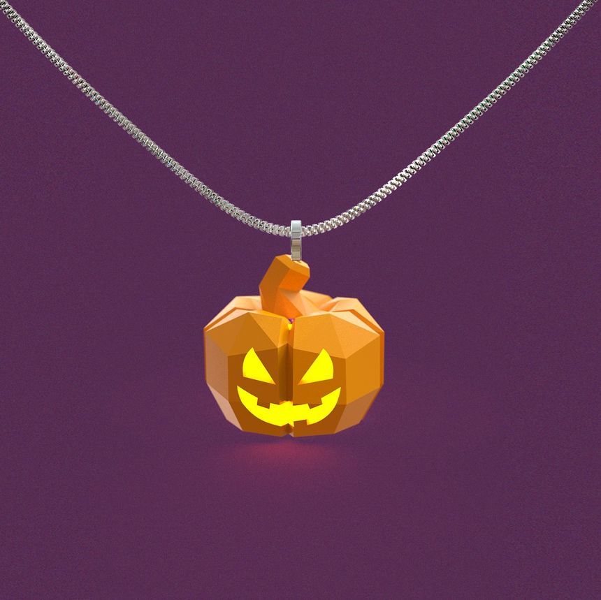Lantern Halloween Necklace Pumpkin