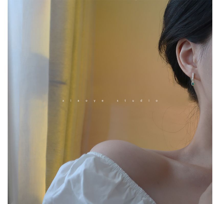 Rhinestone Pearl Earring Drop Alloy Faux Square