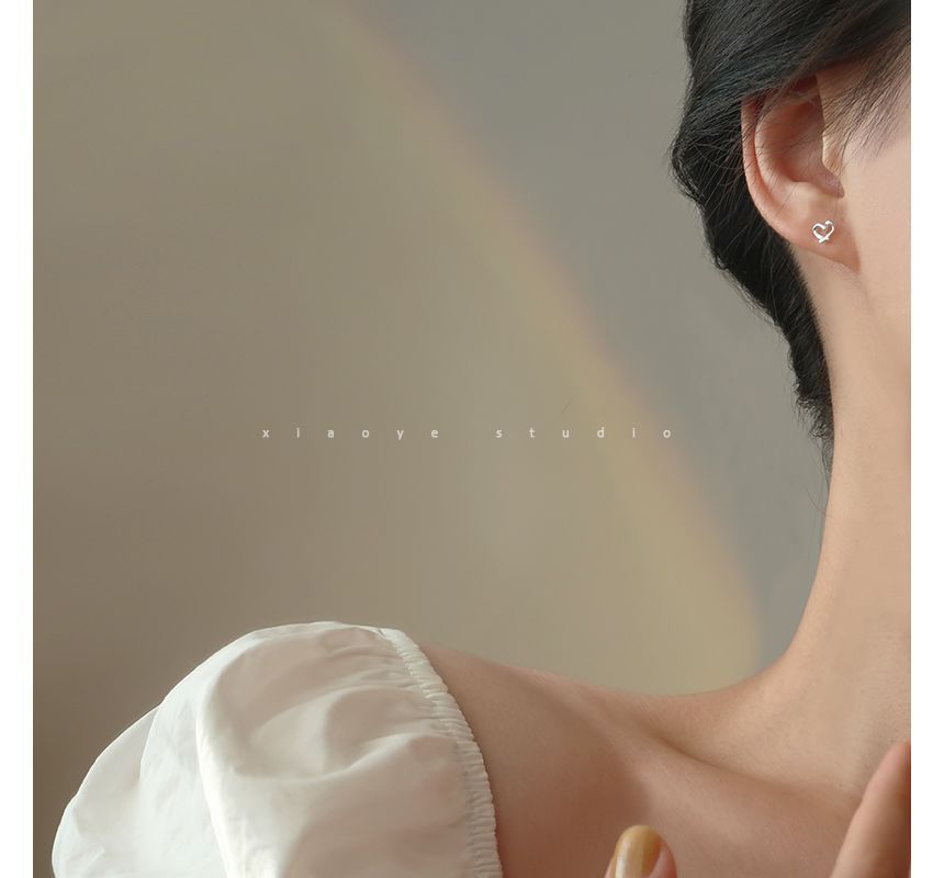 Earring Silver Stud Heart