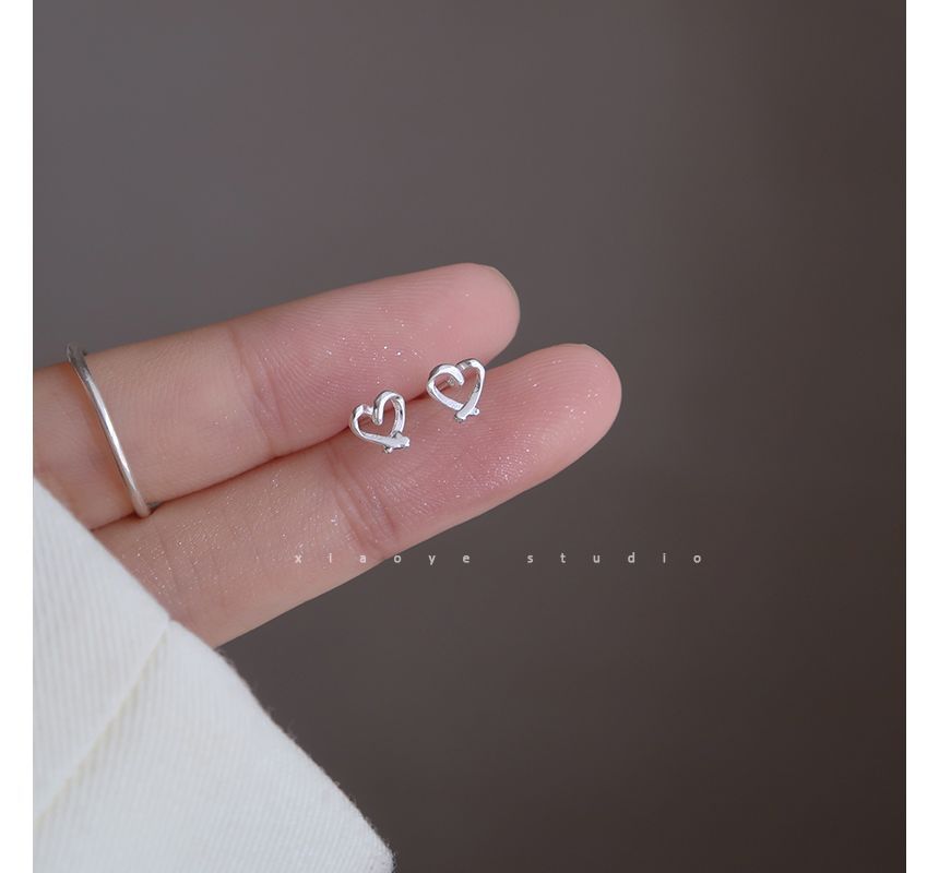 Earring Silver Stud Heart