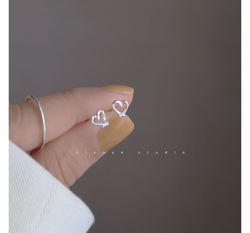 Earring Silver Stud Heart