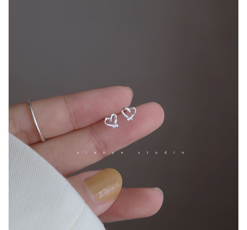 Earring Silver Stud Heart