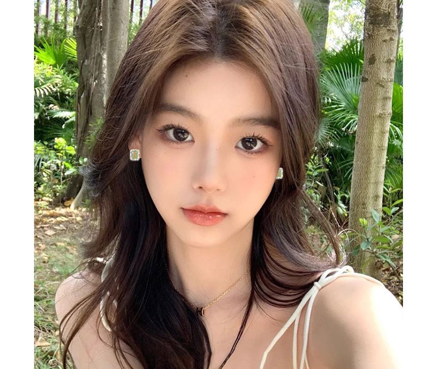 Sterling Silver Rectangle Earring Stud