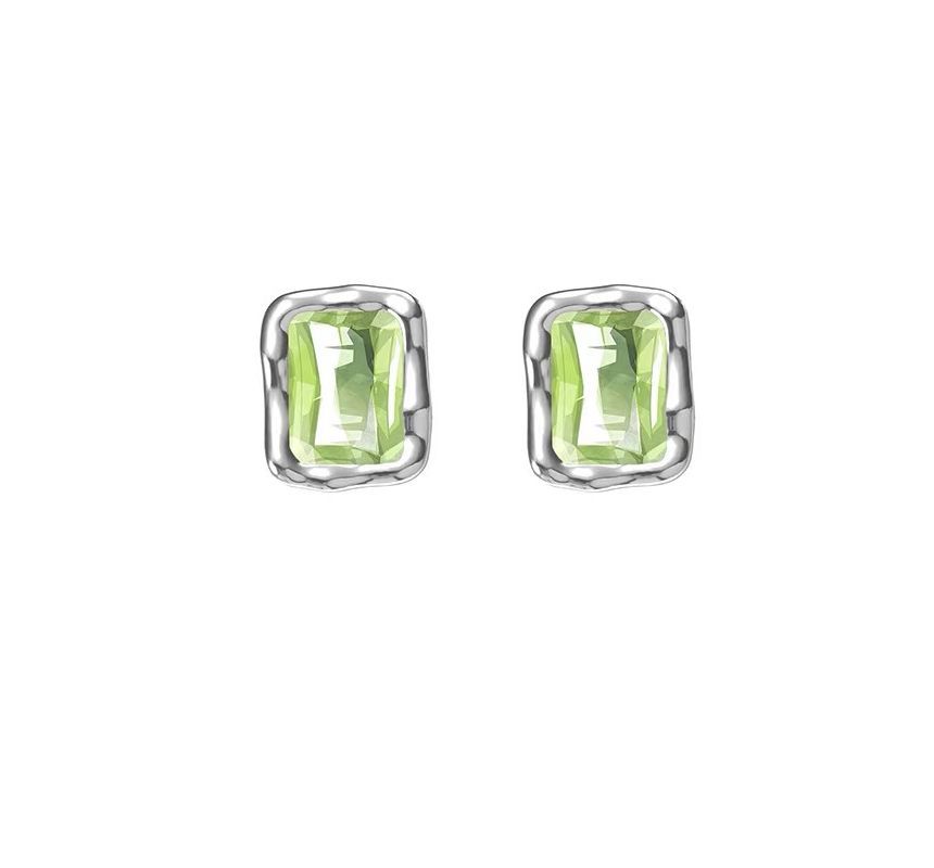 Sterling Silver Rectangle Earring Stud