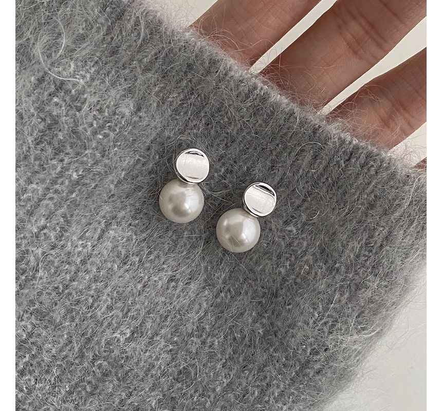 Pearl Silver Faux Earring Sterling Drop