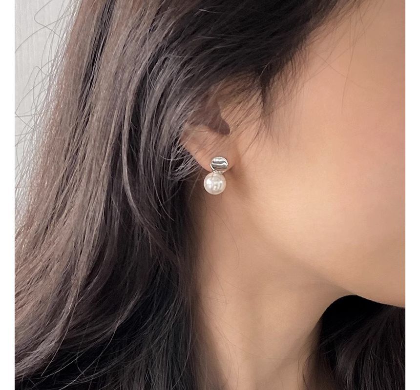 Pearl Silver Faux Earring Sterling Drop