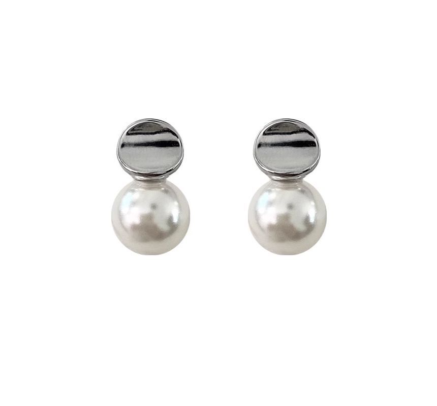 Pearl Silver Faux Earring Sterling Drop