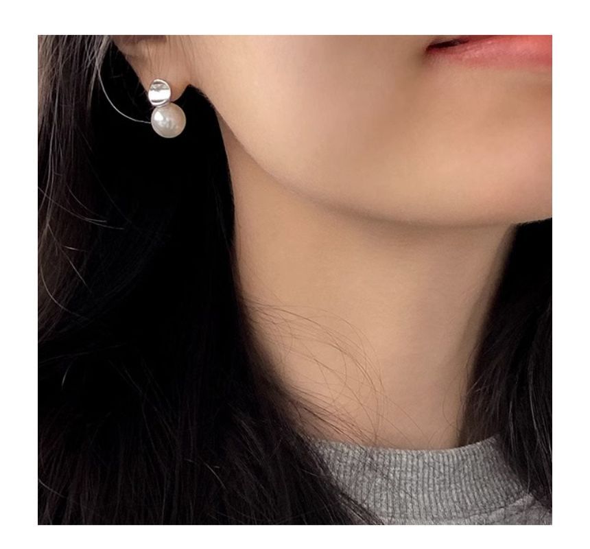 Pearl Silver Faux Earring Sterling Drop