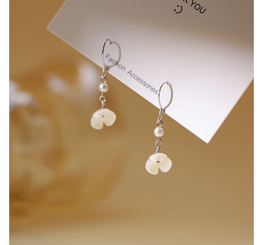 Dangle Alloy Earring Floral Faux Acrylic Pearl