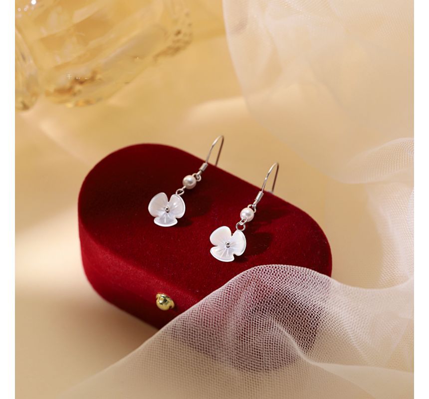 Dangle Alloy Earring Floral Faux Acrylic Pearl