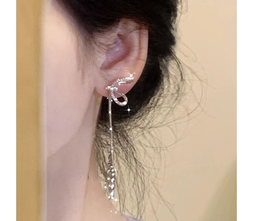 Silver Sterling Threader Earring Bow